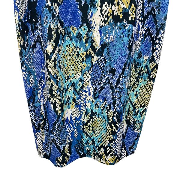 NWT Hilary Radley for Katherine Barclay Sleeveless Blue Snake Print Dress Large - Picture 2 of 7